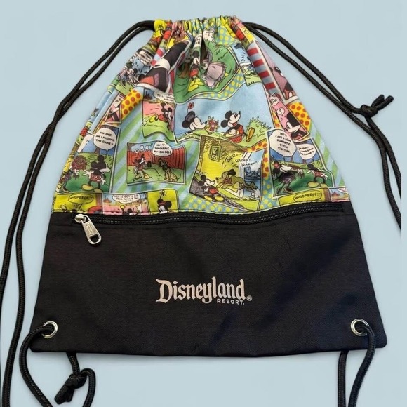 Disneyland‎ Resort Comic Strip Park Cinch Bag/Backpack - Picture 1 of 9